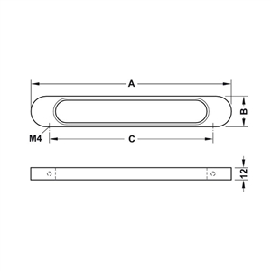 Tay nắm tủ Hafele 110.34.216 (mạ crom bóng)